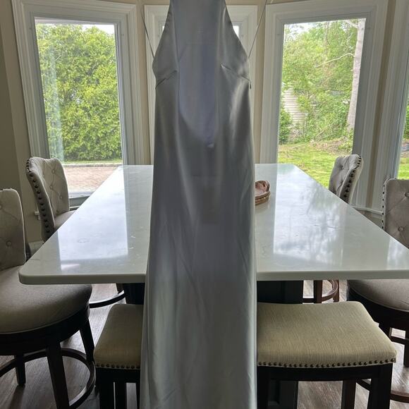 Zara Icy Blue SATIN DRESS WITH SPAGHETTI STRAPS NWT Size  XXL - Picture 15 of 16